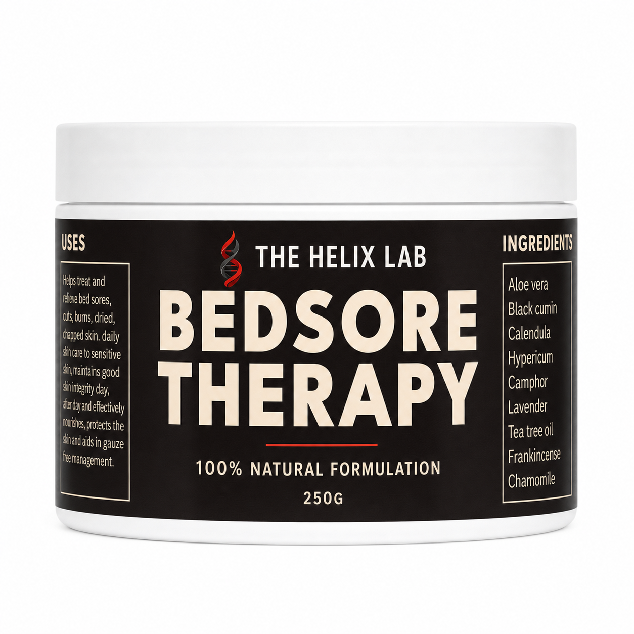 Bedsore Cream in Helix Lab branded packaging