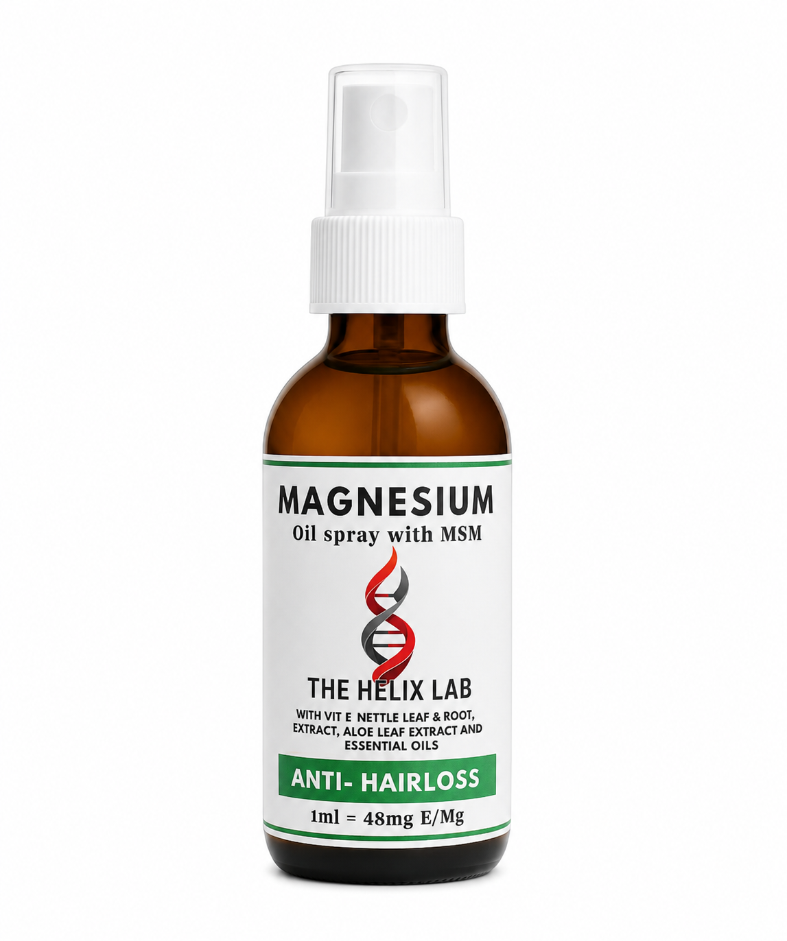 Therapeutic Magnesium Oil Spray: Anti-Hair Loss in Helix Lab branded packaging