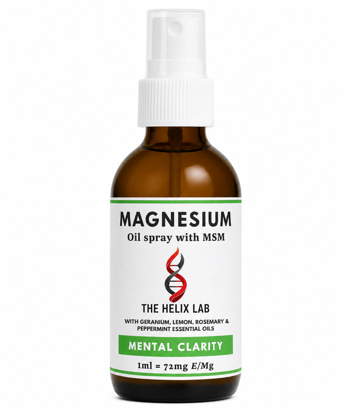 Therapeutic Magnesium Oil Spray: Mental Clarity in Helix Lab branded packaging