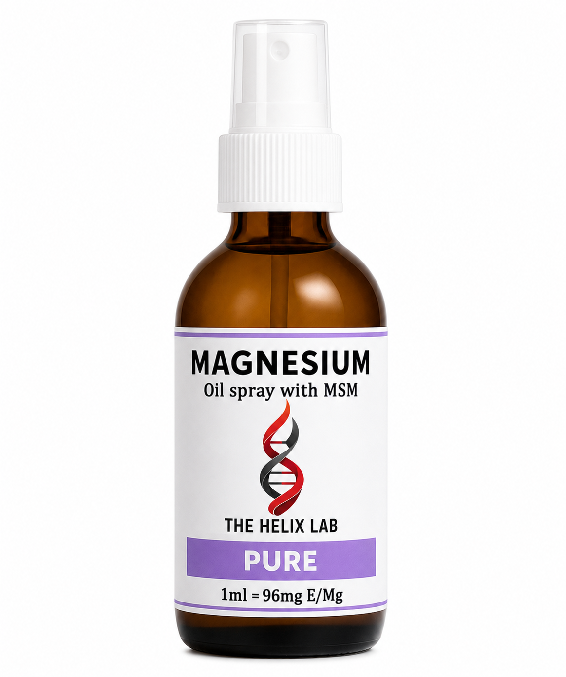 Therapeutic Magnesium Oil Spray: Pure in Helix Lab branded packaging