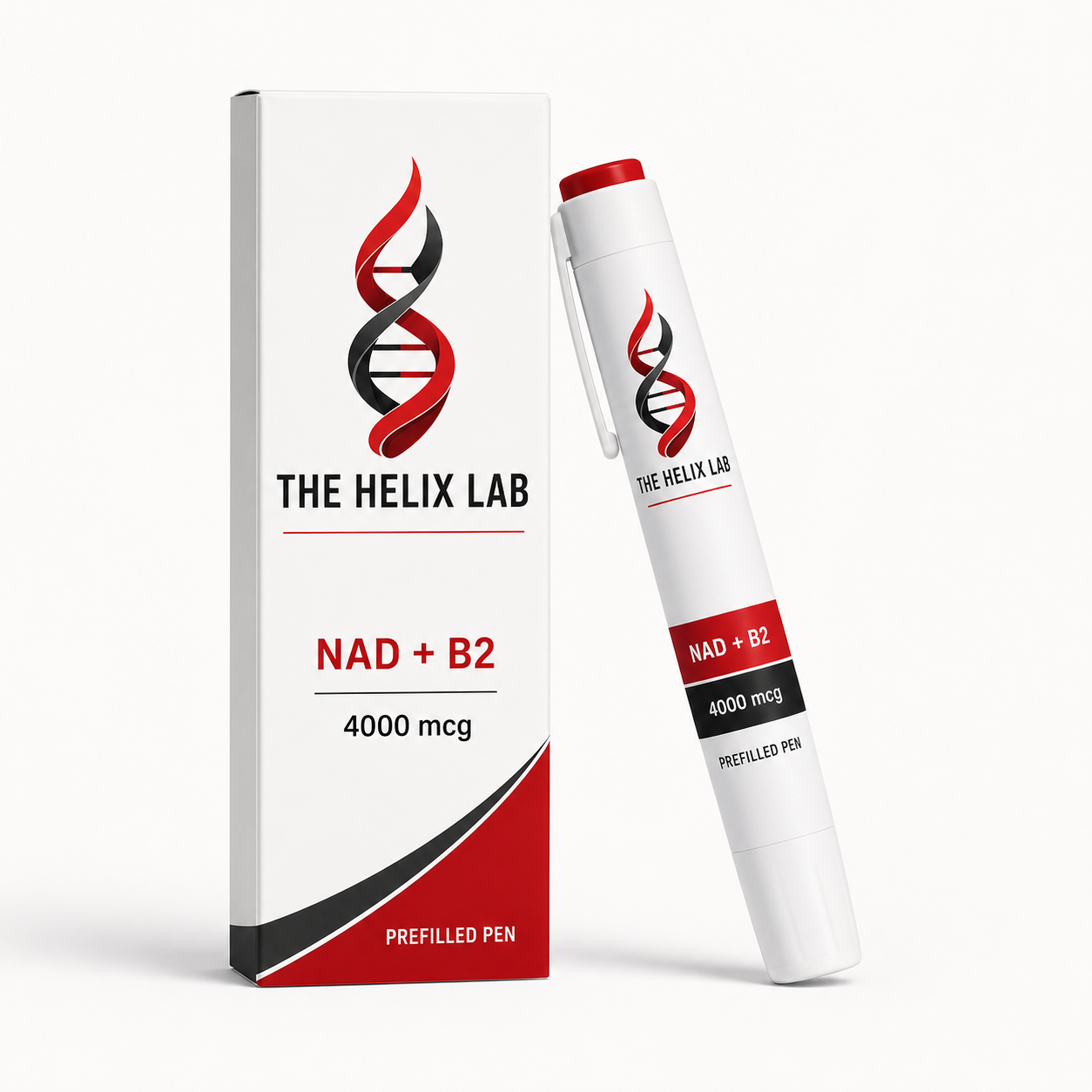 The Helix Lab NAD plus B2 4000 mcg prefilled pen and carton